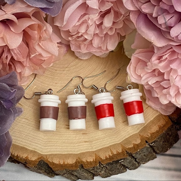 Starbucks Coffee Cup Dangle Earrings - Picture 10 of 12
